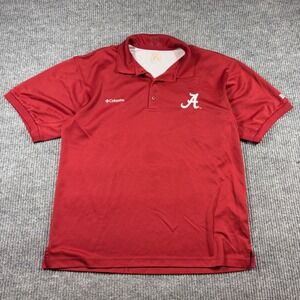 Columbia Shirt Men's M PFG Alabama Crimson Tide Red Short Sleeve Polo